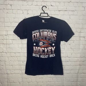 American Apparel Columbus Blue Jackets Defend Nationwide Arena Tee Mens M Blue